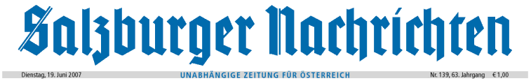 Logo der Salzburger Nachrichten - Link zum Artikel über Elternteilzeit vom 19.6.2007